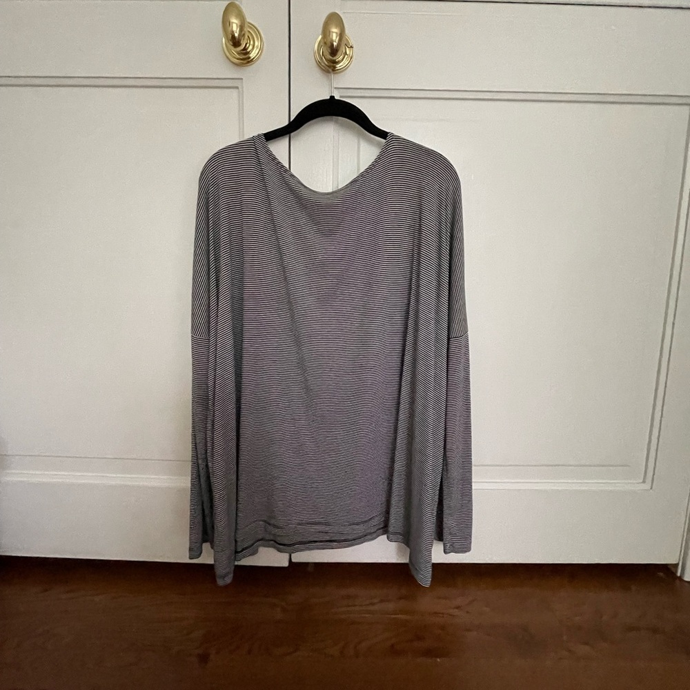 Hatch The Longsleeve Tee Black/White Micro Stripe Size 1